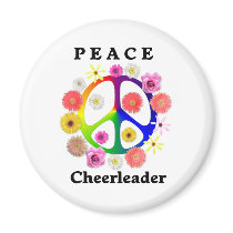Peace Cheerleader magnets by dafreejeff Peace Cheerleader magnets
