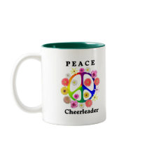 Peace Cheerleader mugs by dafreejeff Peace Cheerleader mugs