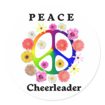 Peace Cheerleader stickers by dafreejeff Peace Cheerleader stickers
