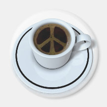 Peace coffee fridge magnets