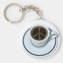 Peace coffee keychain