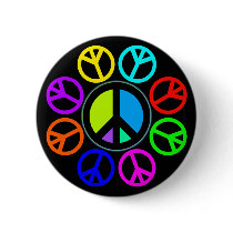 PEACE COLOR WHEEL PINBACK BUTTONS
