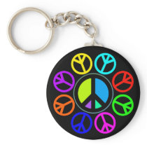 PEACE COLOR WHEEL KEY CHAINS