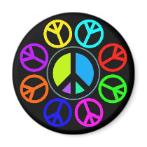 PEACE COLOR WHEEL REFRIGERATOR MAGNETS
