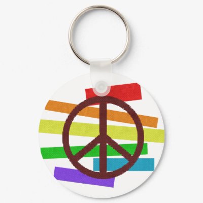 peace colour flag cloth-like keychains by anacletocold