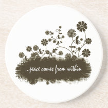 Peace comes from within coaster coasters