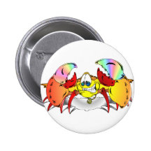 Peace Crab Pinback Buttons