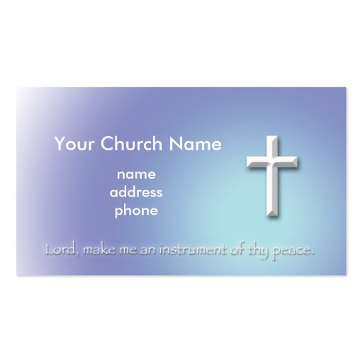 Peace Cross Christian Business Card (front side)