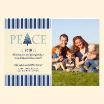 Peace Customized Happy Holidays Card (blue) invitations