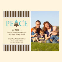 Peace Customized Happy Holidays Card (chocolate) invitations