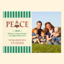 Peace Customized Happy Holidays Card (green) invitations