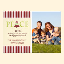 Peace Customized Happy Holidays Card (maroon) invitations