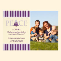 Peace Customized Happy Holidays Card (purple) invitations