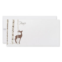 Peace, Deer & Birch {Horizontal} Picture Card