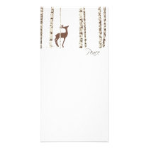 Peace, Deer & BIrch {Vertical} Photo Greeting Card