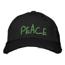 Peace Distressed Basebal Cap embroidered hats by audrart Peace Distressed Basebal Cap embroidered hats
