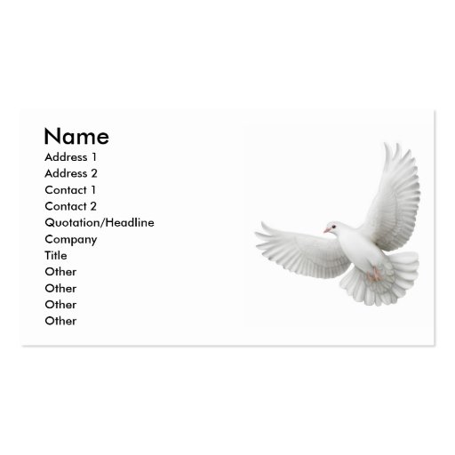 Peace Dove Business Card