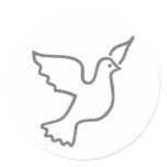 Peace Dove Gray Stickers