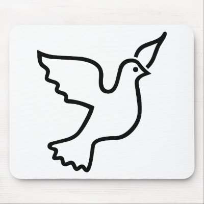 Peace Dove Mouse Mats by chmayer A simple black line drawing of a dove