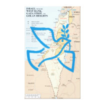 Peace Dove over Middle East Stretched Canvas Print