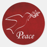 Peace Dove Round Stickers
