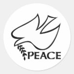 Peace Dove Round Stickers