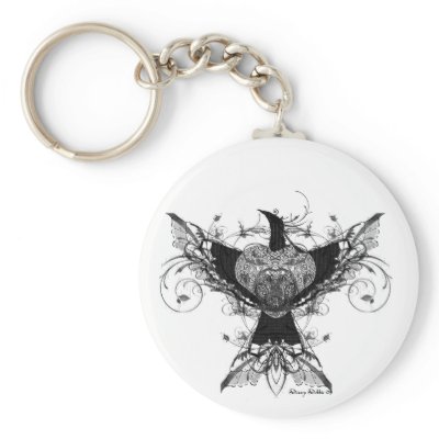 Peace Dove tattoo art keychain