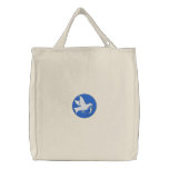 Peace Dove With Olive Branch Embroidery Bag