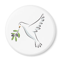 Peace dove with olive branch magnet