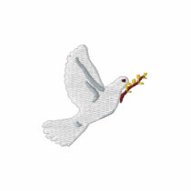 Peace dove with olive branch Polo T embroidered shirts by Funkart Peace dove with olive branch Polo T embroidered shirts