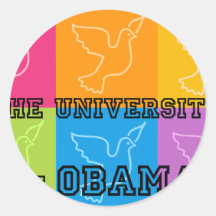 Peace Doves from The University of Obama Round Stickers