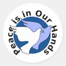 Peace Doves Round Stickers