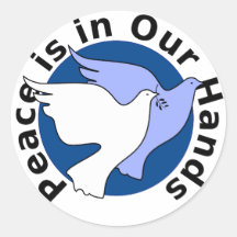 Peace Doves Round Stickers