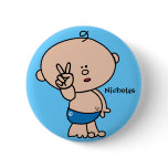 Peace dude Button - customizable name and bg color