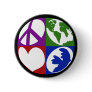 Peace, Earth, Love, Dove Button