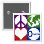 Peace, Earth, Love, Obama (Campaign Button)