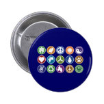 Peace / Eco Symbols Pinback Buttons