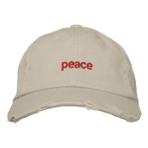 peace embroidered hats