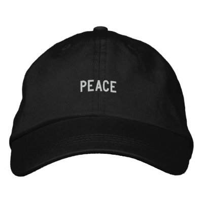 Peace Embroidered Baseball Caps by funnycustomtshirts