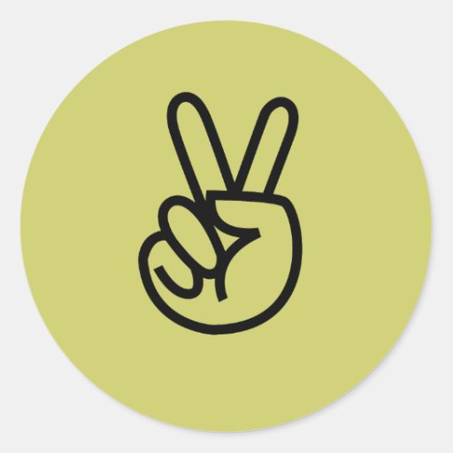 Peace Fingers Classic Round Sticker | Zazzle