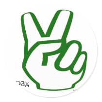 Peace Fingers - Green stickers