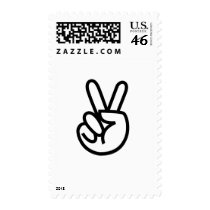 Peace Fingers Postage Stamp