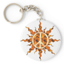 Peace Flame Spiral Key Chain