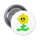 Peace Flower Pinback Button
