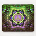 Peace Flower Power Purple Green Mousepad
