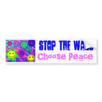 Peace Flower Smilies Bumper Sticker