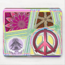 Peace Flower Wave mousepad by gregvan Peace Flower Wave mousepad