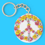 peace flowers, artwork by darlene keychains