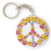 peace flowers, artwork by darlene keychain