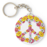 peace flowers, artwork by darlene keychain